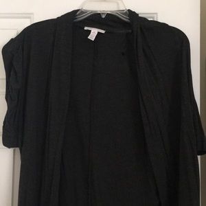 Dark gray short sleeve cardigan
